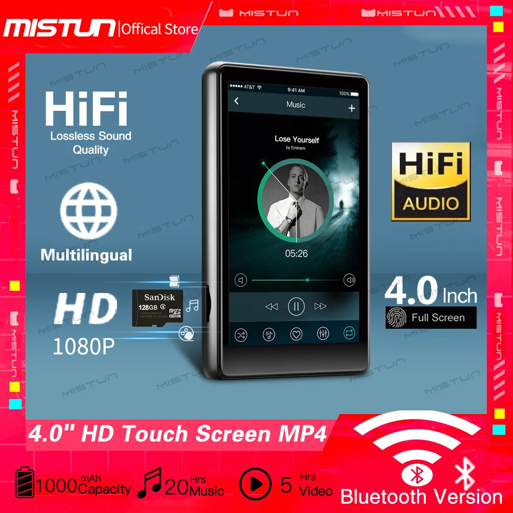 Новинка 2022 Bluetooth MP3 MP4 плеер 4 0 дюймовый сенсорный полноэкранный встроенный