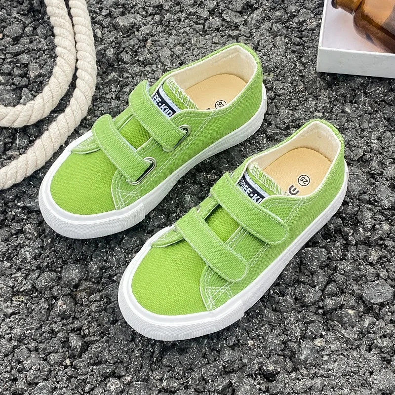 Boy Girl Canvas Shoes Candy Color Kids New Spring Autumn Baby Kid Casual Sports Shoes Student Flat Heel Children Sneakers H07172