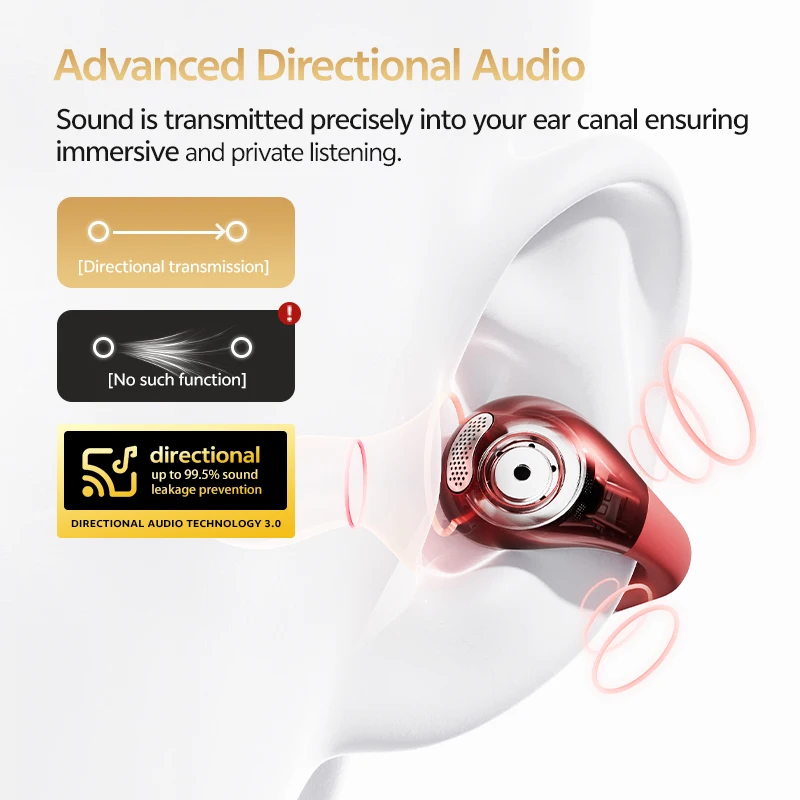 سماعات QCY Crossky C30S لاسلكية بمشبك أذن، صوت عال...