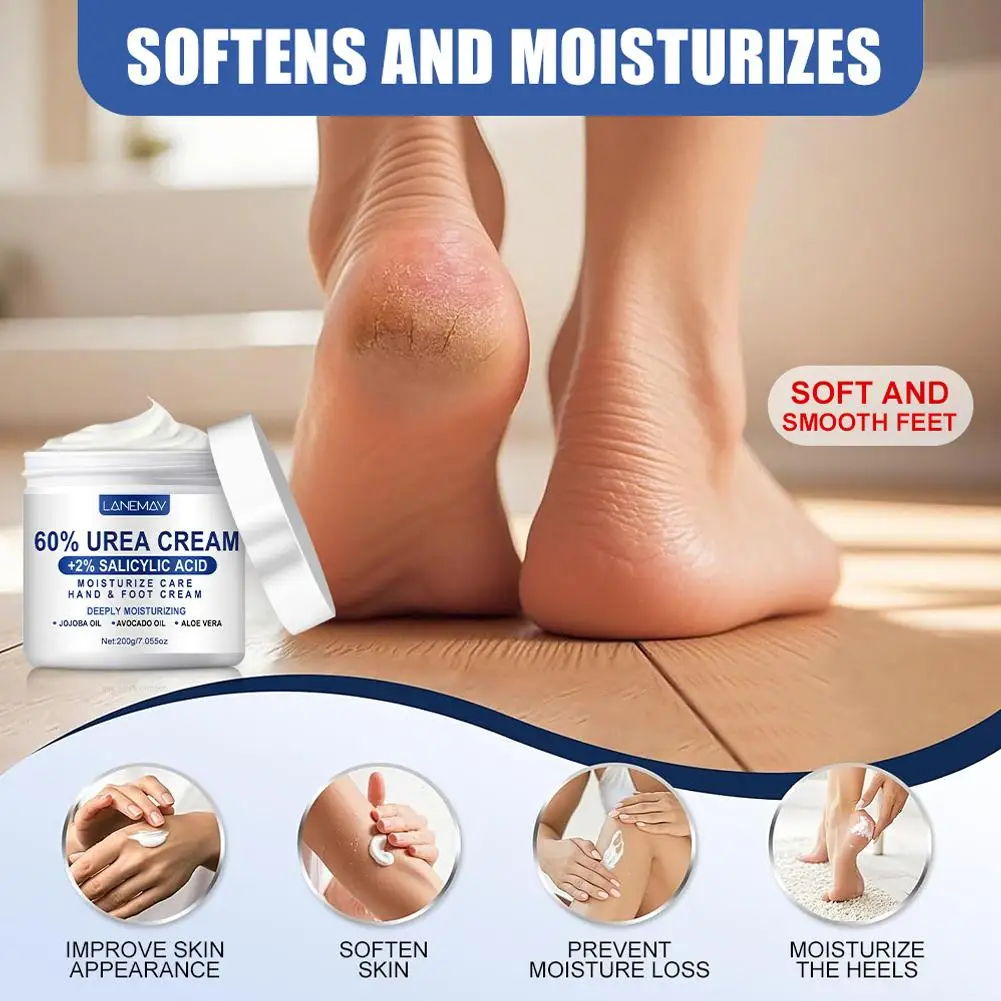 Intense Moisturizing Urea & Salicylic Acid Cream for Dry Skin Relief, 200g