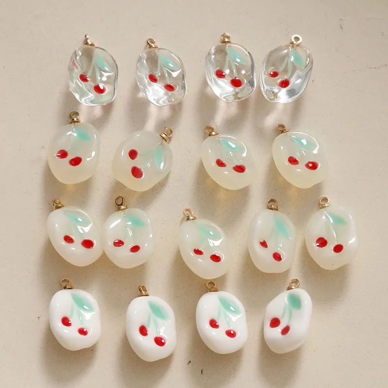 

20 шт. 18*12 мм Ювелирные изделия из смолы с фруктами и вишней, подвески, украшения, аксессуары «сделай сам», браслет, серьги, ожерелье, плавающие геометрические подвески