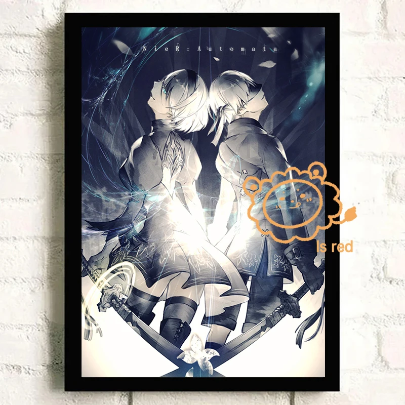 Nier Automata 애니메이션 싸움 게임 포스터 멋진 섹시한 여자 캔버스 회화 포스터 벽 예술 장식 홈 거실 장식