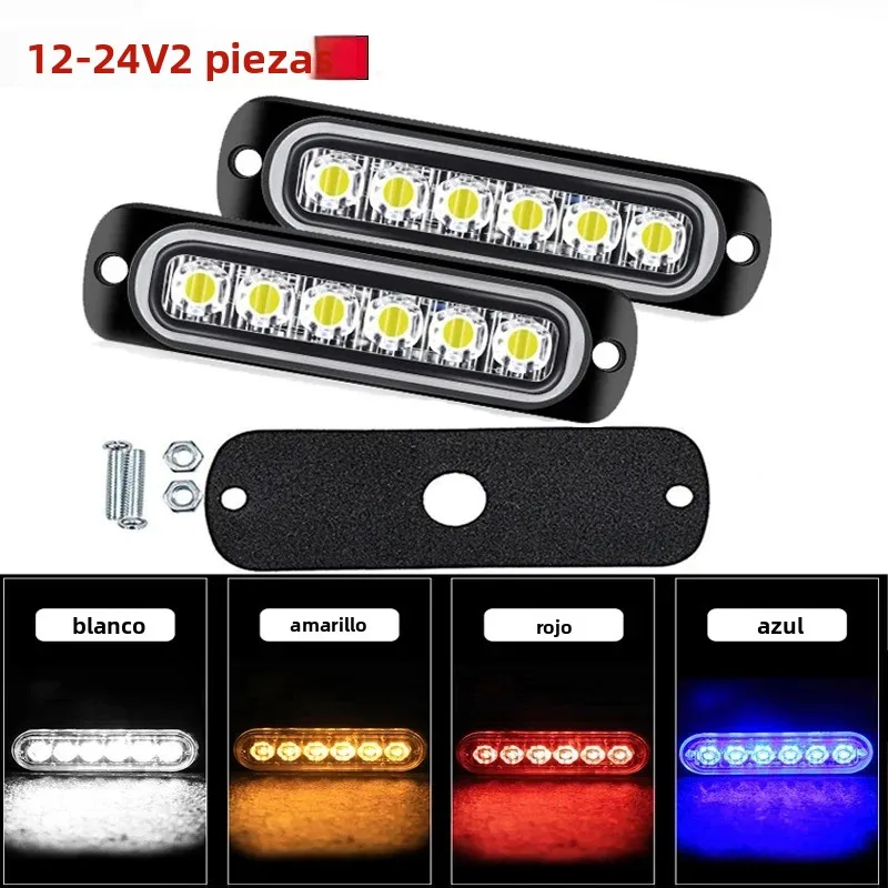 2Pcs 12/24 Car Side Marker Light Emergency Warning Light for Truck Vehicle Boat Toyota Grille LED Light Bar Drl Fixed Light