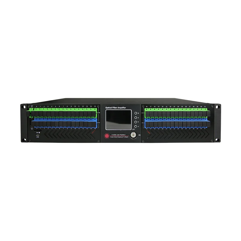 

19 inch 2U Rack Mount Network PON WDM Catv 1550 Edfa 4 8 16 32 Output Port 19dBm 22 dbm With WDM function