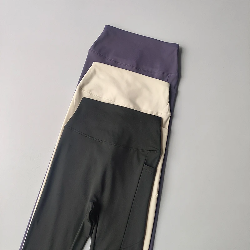 Yoga Pants Women High Waist Lifting Hips with Pocket Elastic Plus Velvet Warm Jogging Exercise Leggings Tight Fitness Pants