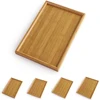 Wooden Serving Tray Bamboo Tray Carved Tea Tray Plate Tableware Stand Fruit Bread Tea Food Tray Oil Resistant Tray KitchenSupply 1