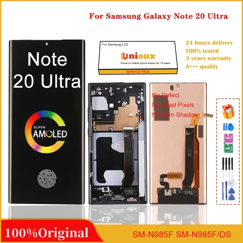 

6.9'' Original AMOLED For Samsung Galaxy Note 20 Ultra LCD Display Touch Screen Digitizer Galaxy Note20 Ultra 5G N986F N986B LCD