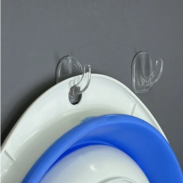 Mini crochets muraux transparents auto-adhésifs, 50/10 pièces, crochet de décoration murale, organisateur de rangement pour la maison, la cuisine et la salle de bains 2