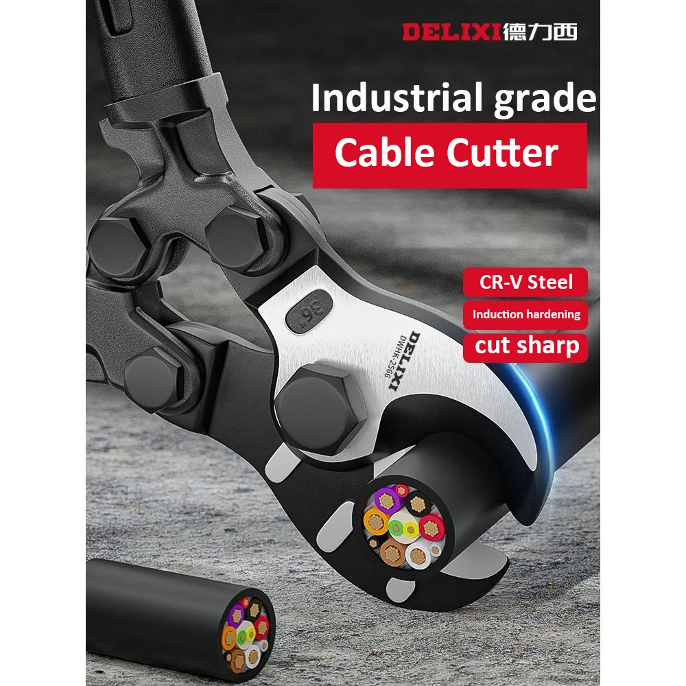 Delixi Elctric Cable Cutter Wire Cutter Scissors Multifunction Ratchet Gear Pliers Wire Cutter