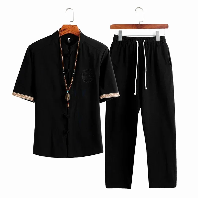 Chinese Dress Martial Arts Clothing Summer Chinese Style Linen Tang Suit Traditional Clothing Men Shorts Tai Chi Uniform