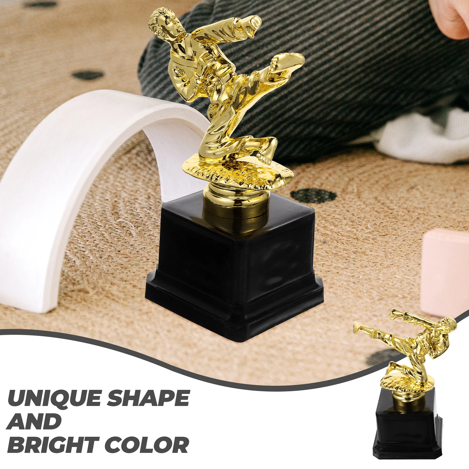 Golden Taekwondo Trophy Award Cup Celebration Competition Souvenir Prize Decor Kids Trophy Martial Souvenirs Team Sports