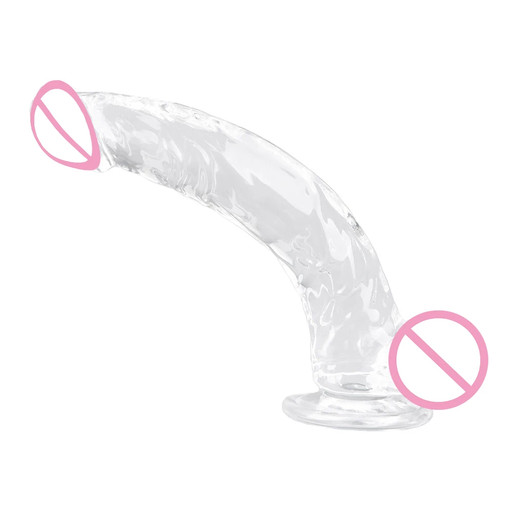 30.5cm XXL Curved And Upturned Realistic Soft Long Transparent Dildo Suction Cup Penis Anal Sex Toy Huge Dick sex toys