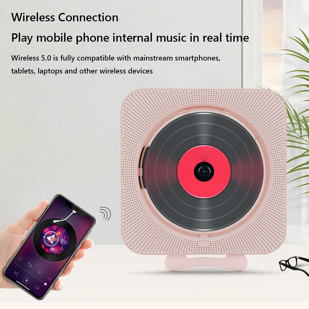 Portable CD Music Player Wall Mounted Bluetooth-compatible 5.1 Stereo Speaker Music Player Stereo Speaker CD PlayerB