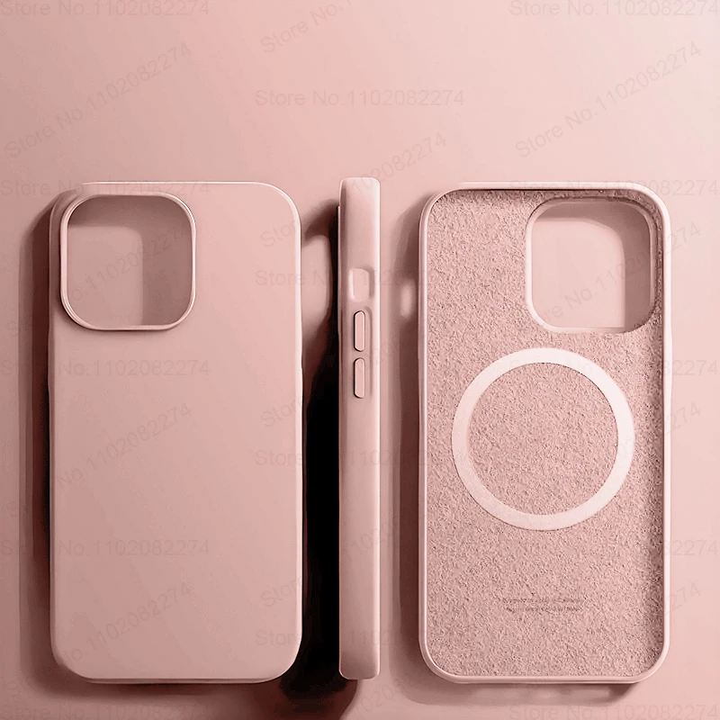 Premium Liquid Silicone Magnetic Case - Sleek & Wireless Charging-Compatible Soft Cover