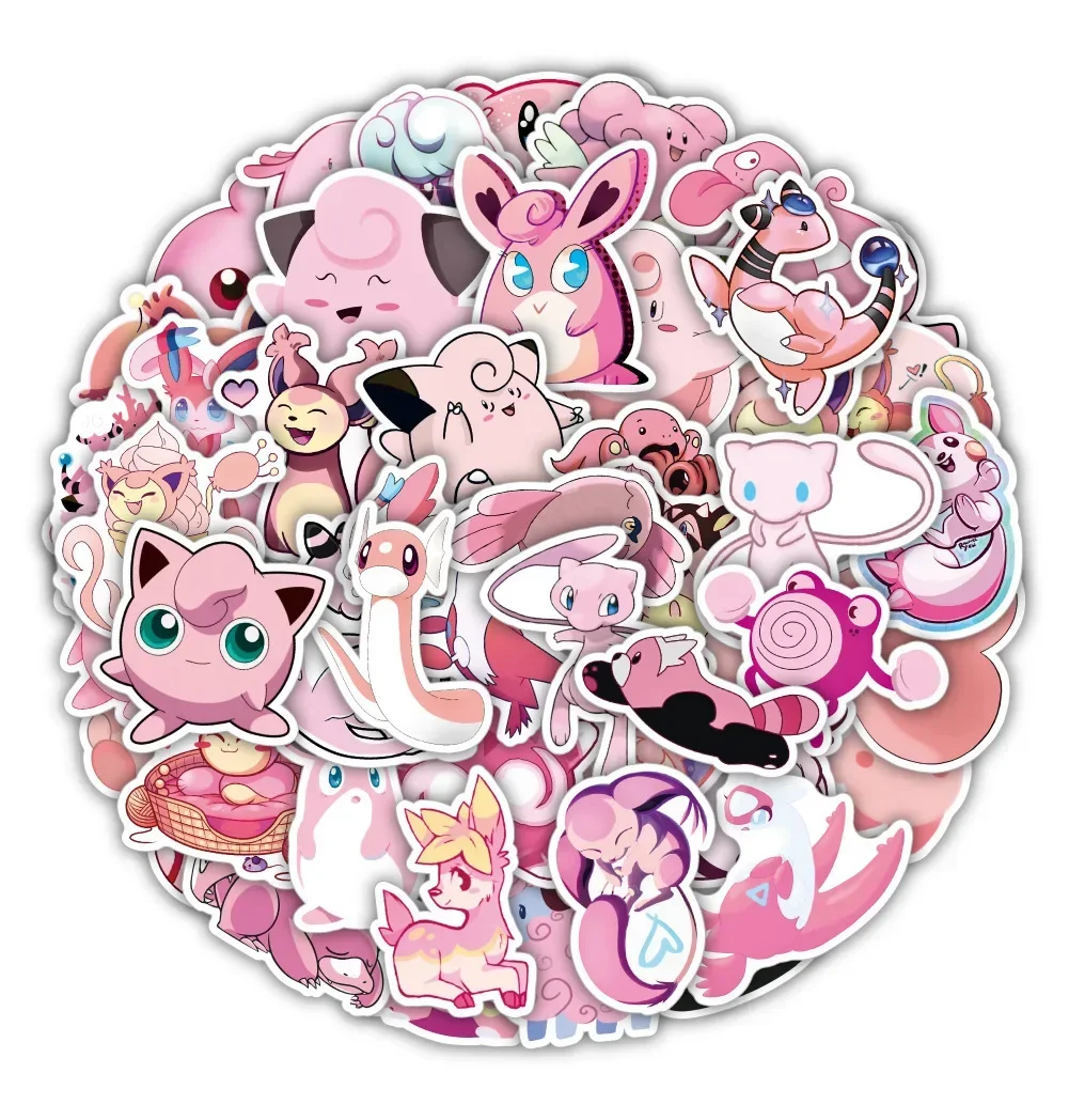 

50pcsPokemonWaterproof Seamless Cartoon Stickers Computer Laptop Mobile Phone Luggage Water Cup Car Cute Stickers HomeDecoration