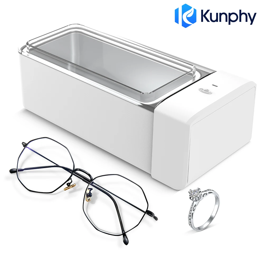

KUNPHY Professional Ultrasonic Jewelry Cleaner Sonic Cleaning Machine with 600ml(20OZ) Stainless Steel Tank for Glasses Jewelry