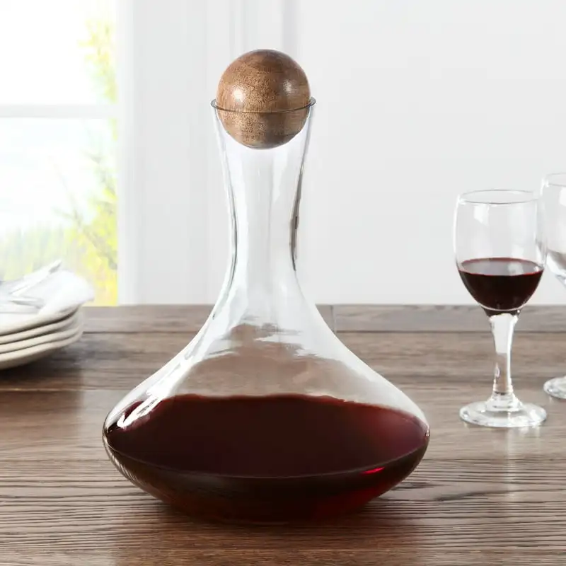 

Wine Decanter with Wooden Sphere Stopper