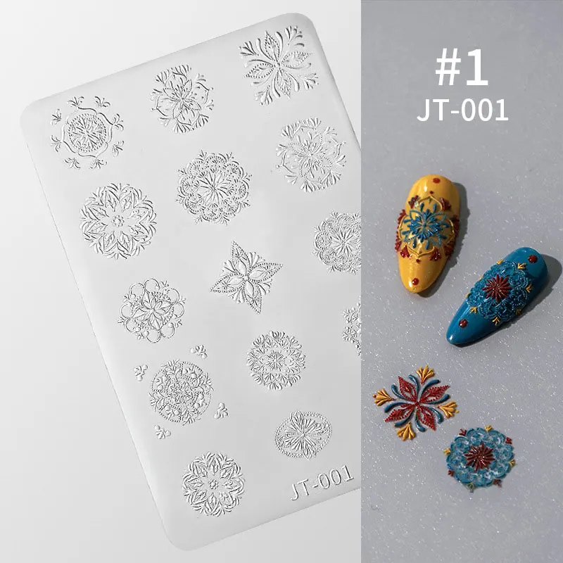 

3D Silicone Nail Carving Mold Flower Butterfly Leaves Image Stamping Plate Gel Stencils Nail Art Templates DIY Manicure Tools