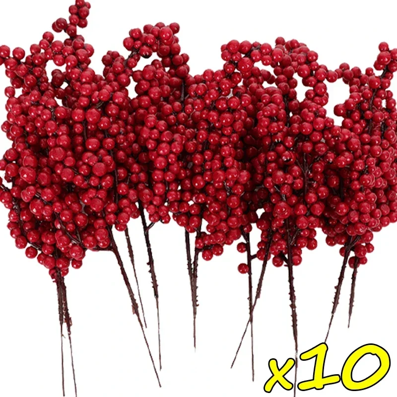 Festive Red Berry Stem for Christmas and New Year Decor