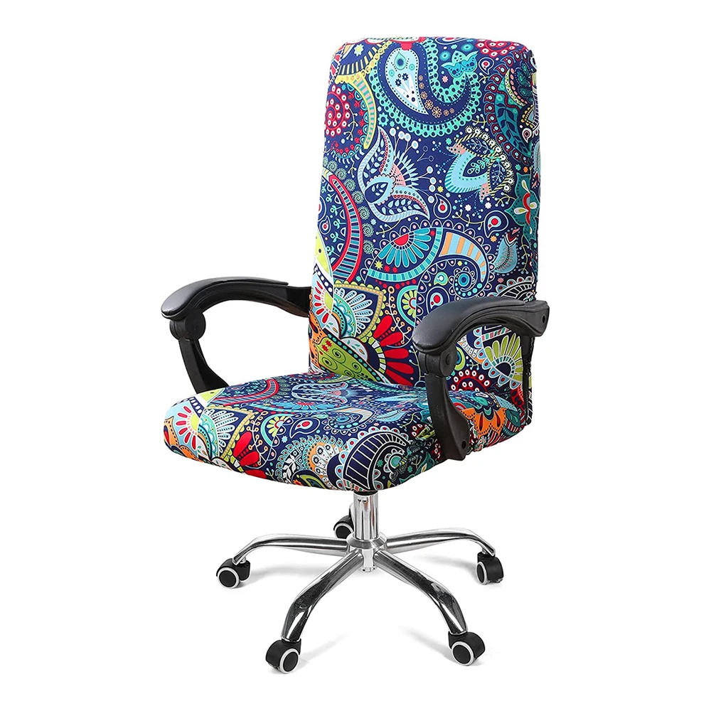 Stretch Printed Computer Office Chair Covers Soft Fit Universal