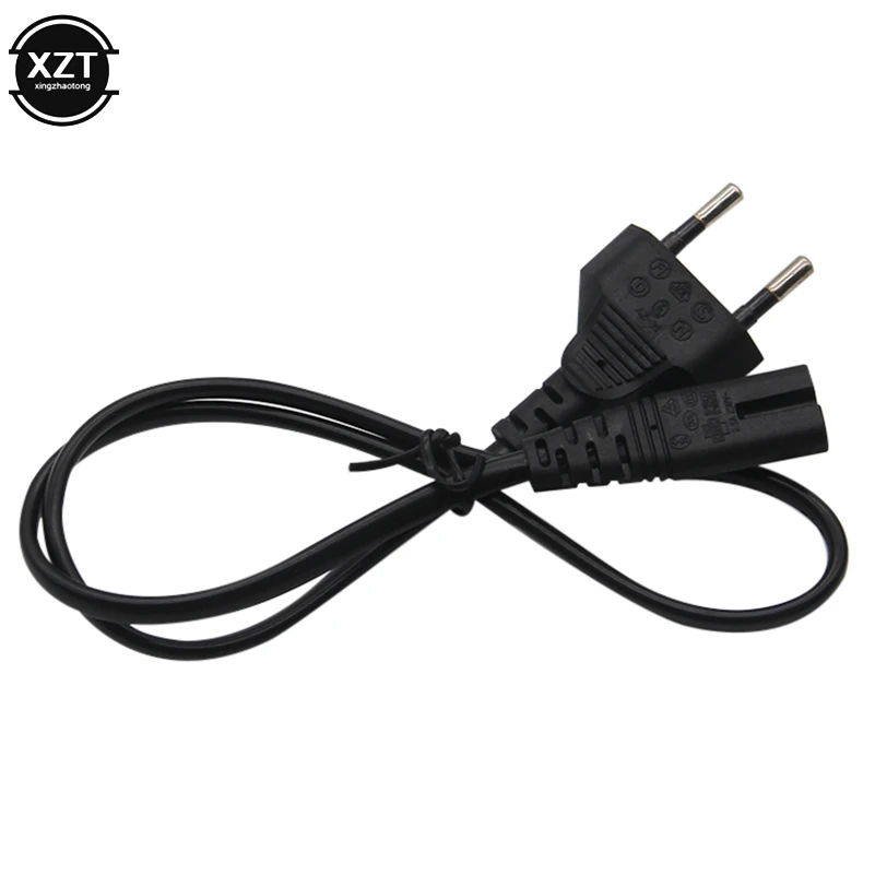 0.6M 2ft 2 Prong 2 Pin female AC EU Power Supply Cable Cord High Quality Lead Wire Power Cord For Desktop Laptop Radio XBOX