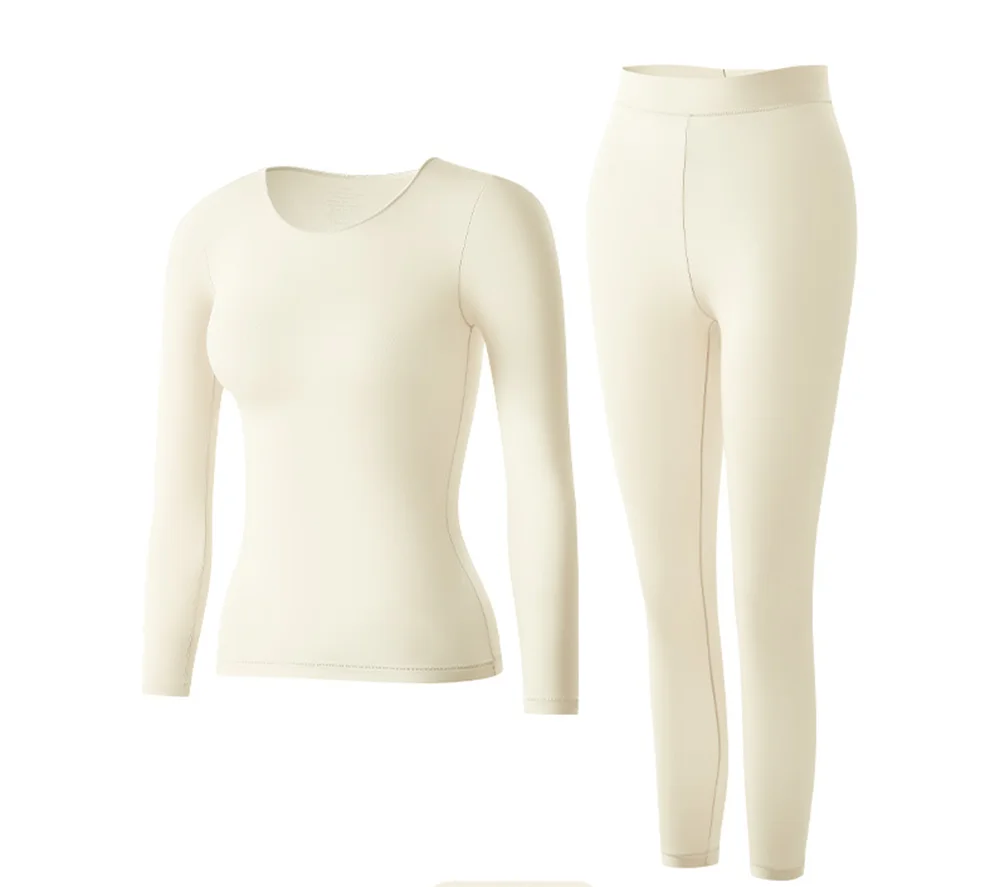 Autumn Winter Women 's Thermal Underwear Sets Comfortable Round Neck Long Johns Winter Warmth Thick Tops And Pants 2 Piece Sets