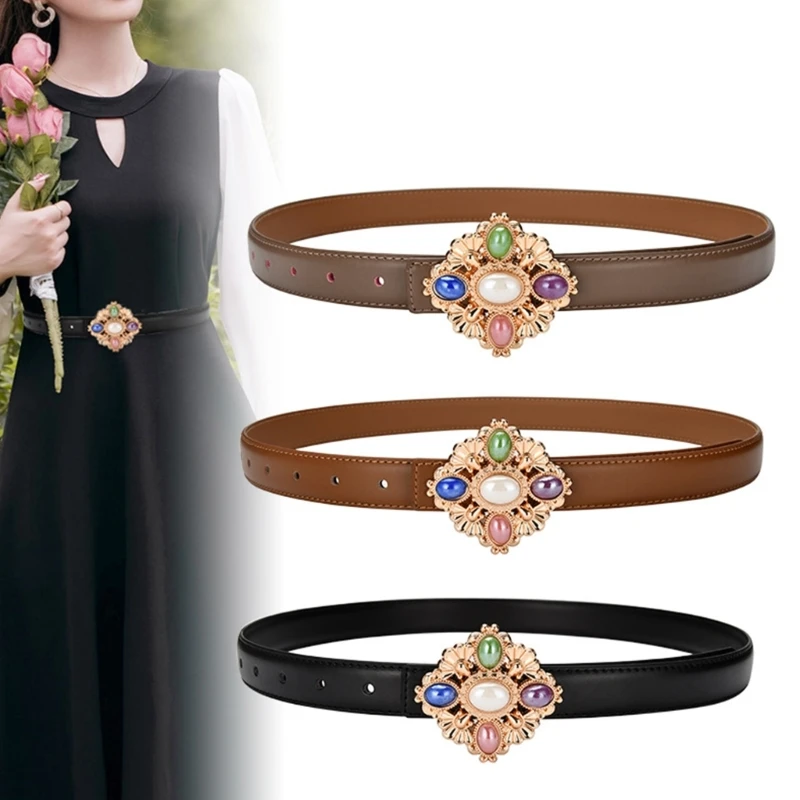 

Delicate Gemstones Waist Chain Baroque Chain French Shiny Artificial Gemstones