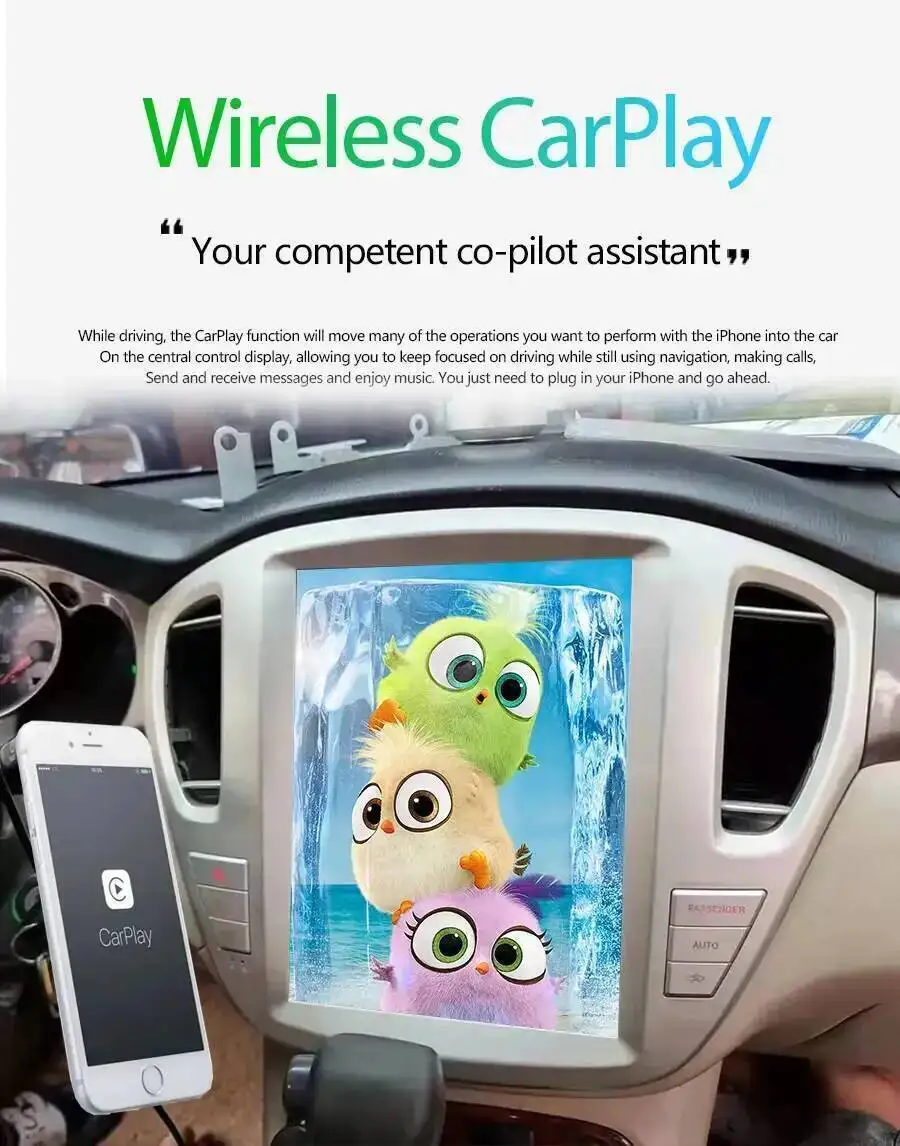 Black Color Car Multimedia Player For Toyota Highlander Kluger 2001-2007 4G WiFi