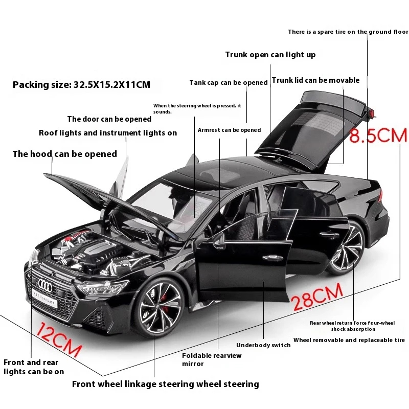 1:18 Key Remote Control Version AUDI RS7 Alloy Sport Car