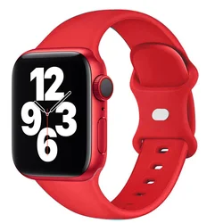 Silicone Sport Waterproof Band for Apple Watch - Vibrant Fitness Bracelet Strap (Red 01)