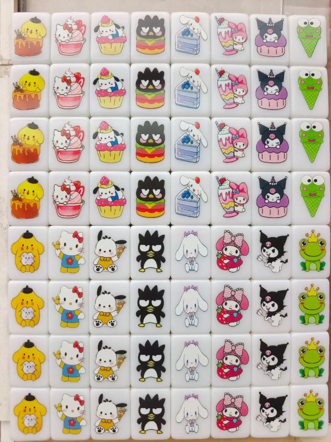 Mahjong Tile Game 64 Blocks Tiktok Seaside Escape Mahjong Tile Game with Pattern of Flag Ball 1/2 Players Funny Parent Child Party Game Toy Gift
