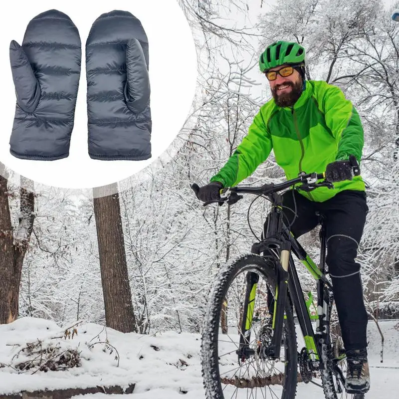 Winter Ski Mittens Women's Puff Down Mittens Womens Puff Down Waterproof Gloves Snowboarding Women's Cold Weather Mittens Winter 2