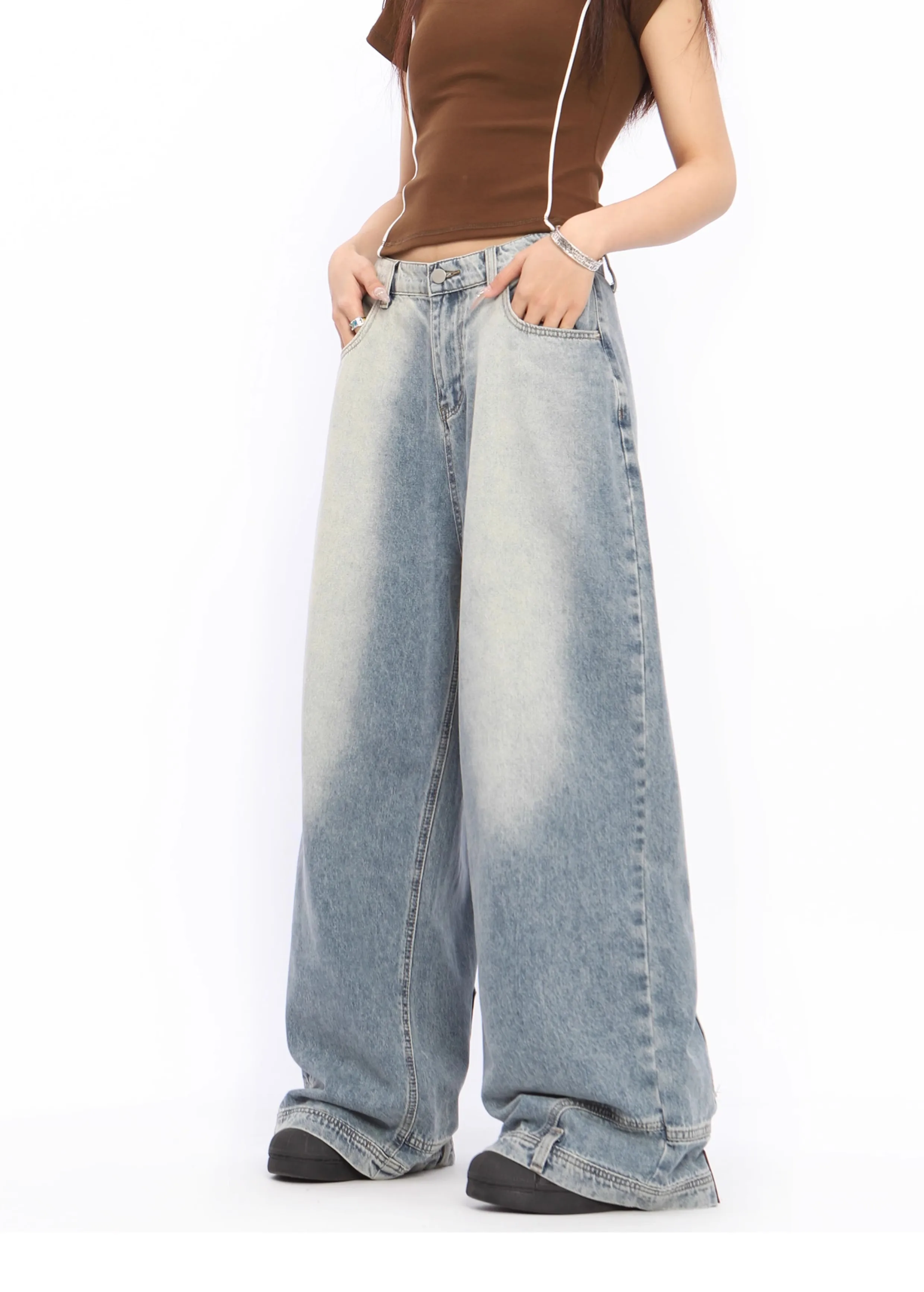 Джинсы Syiwidii мешковатые Y2k женские с широкими штанинами, уличная одежда, дизайнерские синие свободные джинсы оверсайз, модные прямые джинсы-бойфренды в Корейском стиле