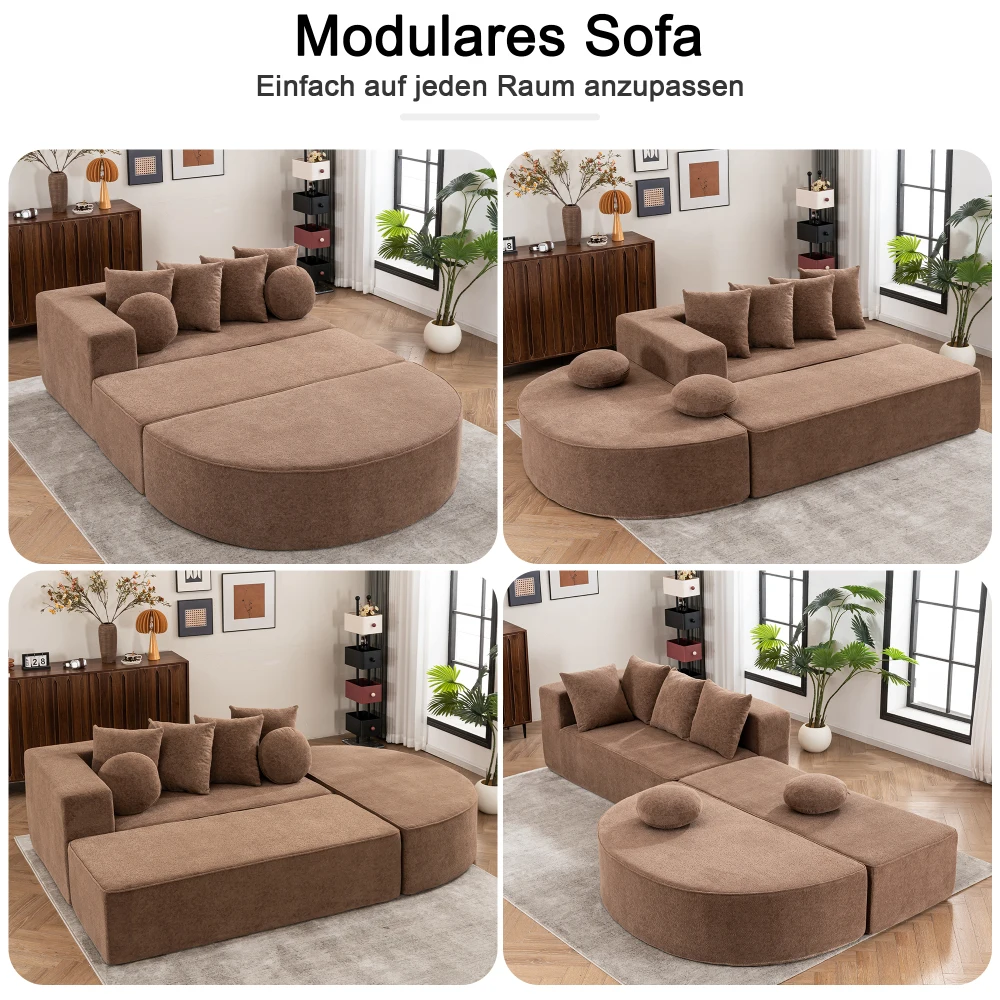 Vollständig komprimiertes Sofa ohne Knochen, mit segmentiertem Wolkensofa, modernes modulares Sofa, zufällige Montage, hautfreundlicher Chenille-Stoff – Detail 34