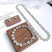 Good Brand Silver Color Ariana Grande Tennis Necklace Women Romantic Luxury Gift Jewelry Set Jewelry Sets 925 sterling silver