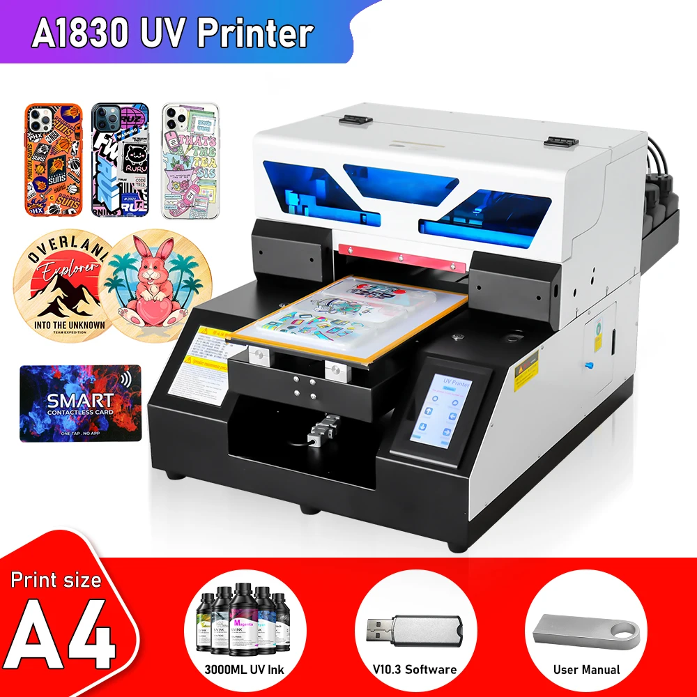 Планшетный УФ принтер формата A4 для Epson L800, печатающая головка с вращающейся головкой для бутылочной телефонной связи, фоточашек, стеклянной УФ-печати Планшетный УФ принтер формата A4 для Epson L800, печатающая головка с вращающейся головкой для бутылочной телефонной связи, фоточашек, стеклянной УФ-печати