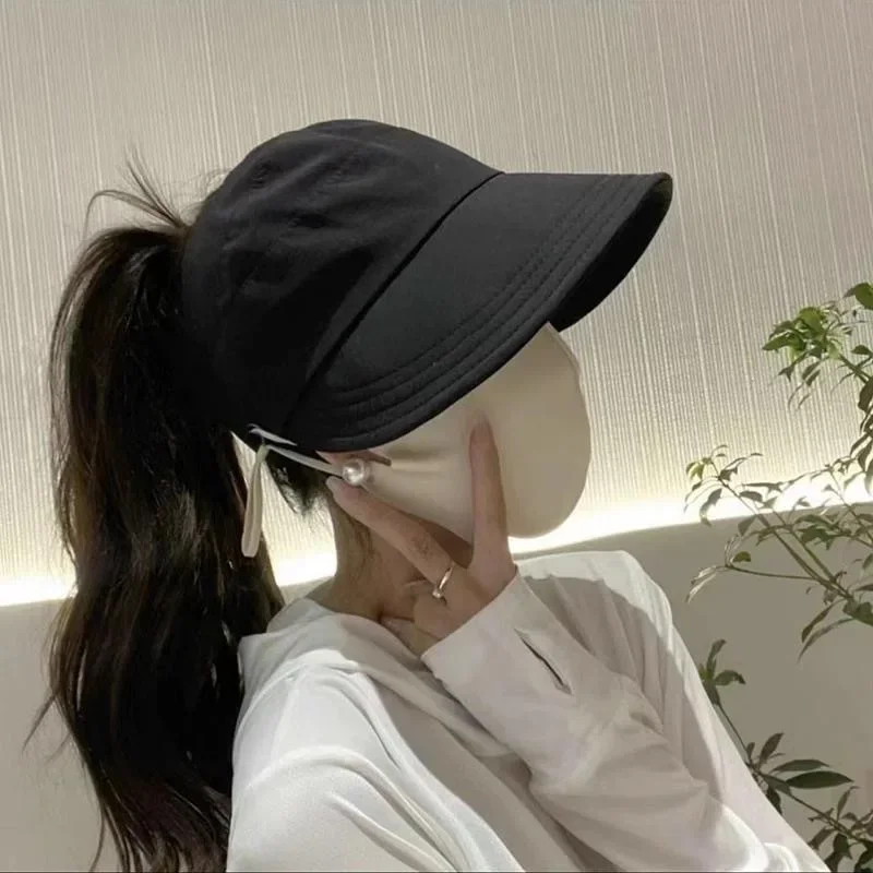 Hot Sale Summer Visors Empty Top Wide Women Anti UV Sunscreen Bucket Female Sun Protection Casual Beach Cap Fisherman Hat Outdoor_mkmklike.com