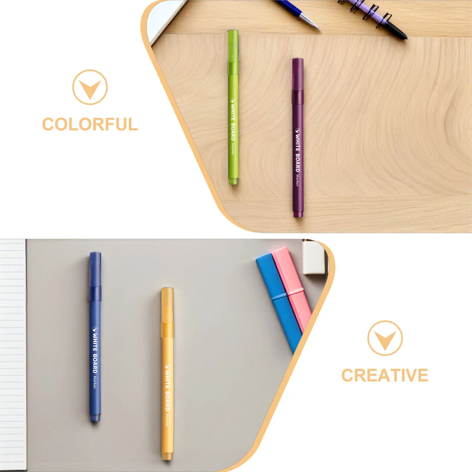 12Pcs 화이트 보드 마커 세트 드라이 지우기 파인 팁 레인보우 색상 교실 사무실 지울 수있는 비 얼룩 화이트 보드 펜