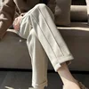 High Waist Straight Leg Woolen Trousers Women's Autumn Winter Versatile Loose Slimming Concealing Small Size Nine Tube Pants