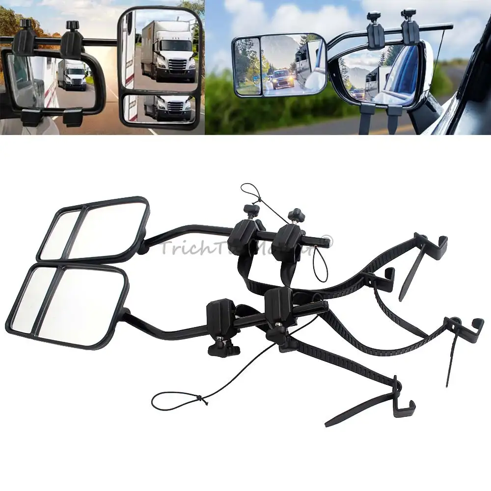 

Universal Clip on Towing Mirrors 360° Adjustable Trailer Car SUV Truck Double-Sided Mirror Extension Auxiliary Rearview Parts