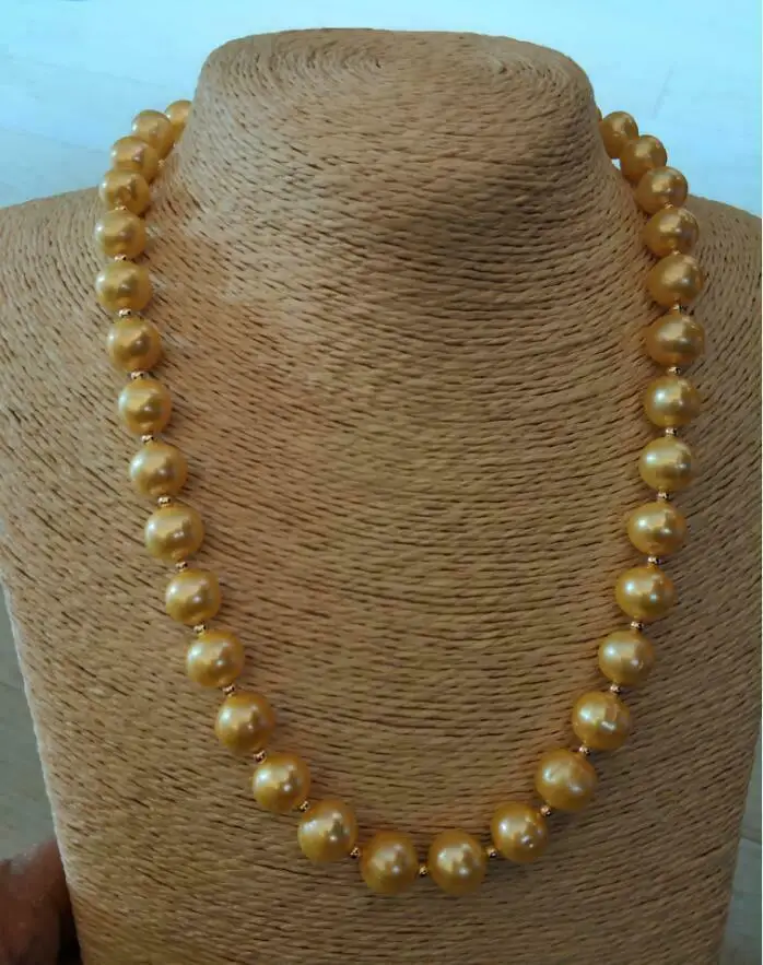 

AAA+ 11-12mm Natural South Sea Gold Pearl Necklace 20 Inch