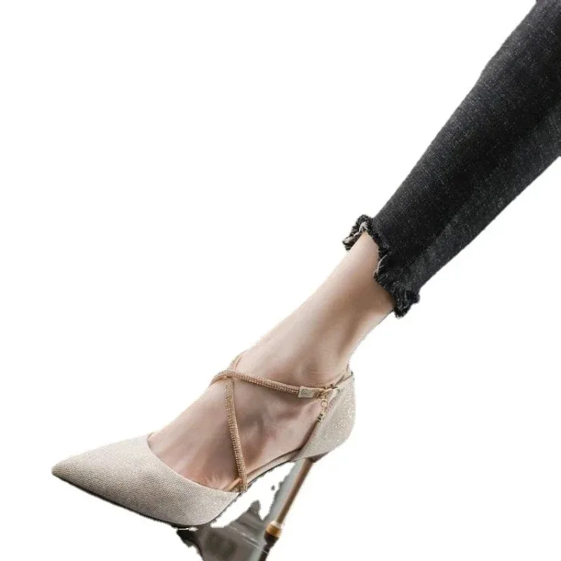 2024 New fashion summer women Sexy Stiletto High Heels pumps Ladies Pointed Toe Shallow Party Shoe for wedding women black shoes 5