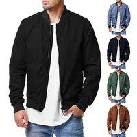 Zipper Windbreak Bomber Jacket Man Casual Solid Color Baseball Mens Jackets Autumn Fashion High Quality Jackets for Men