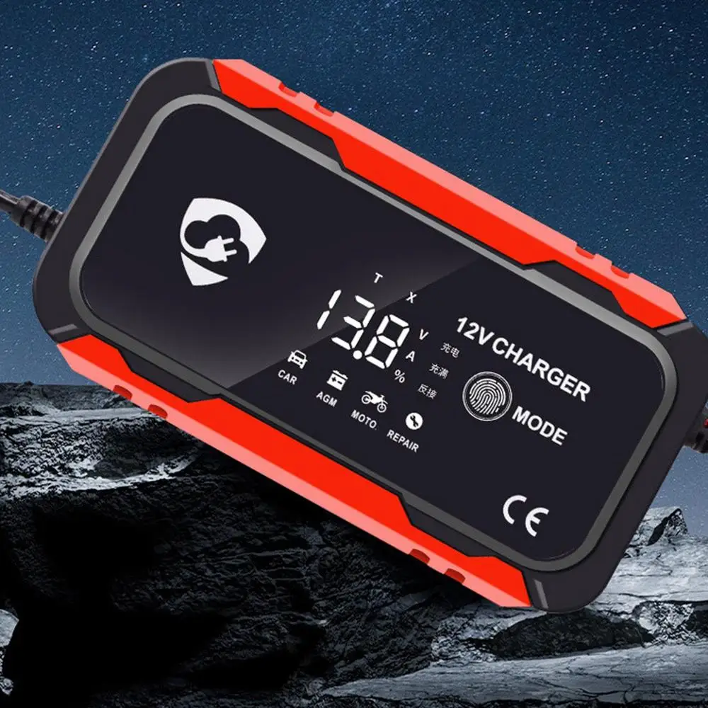 12V Car Battery Charger Digital Display Smart Battery Charging Tool Battery Trickle Charger Maintainer for Car Battery