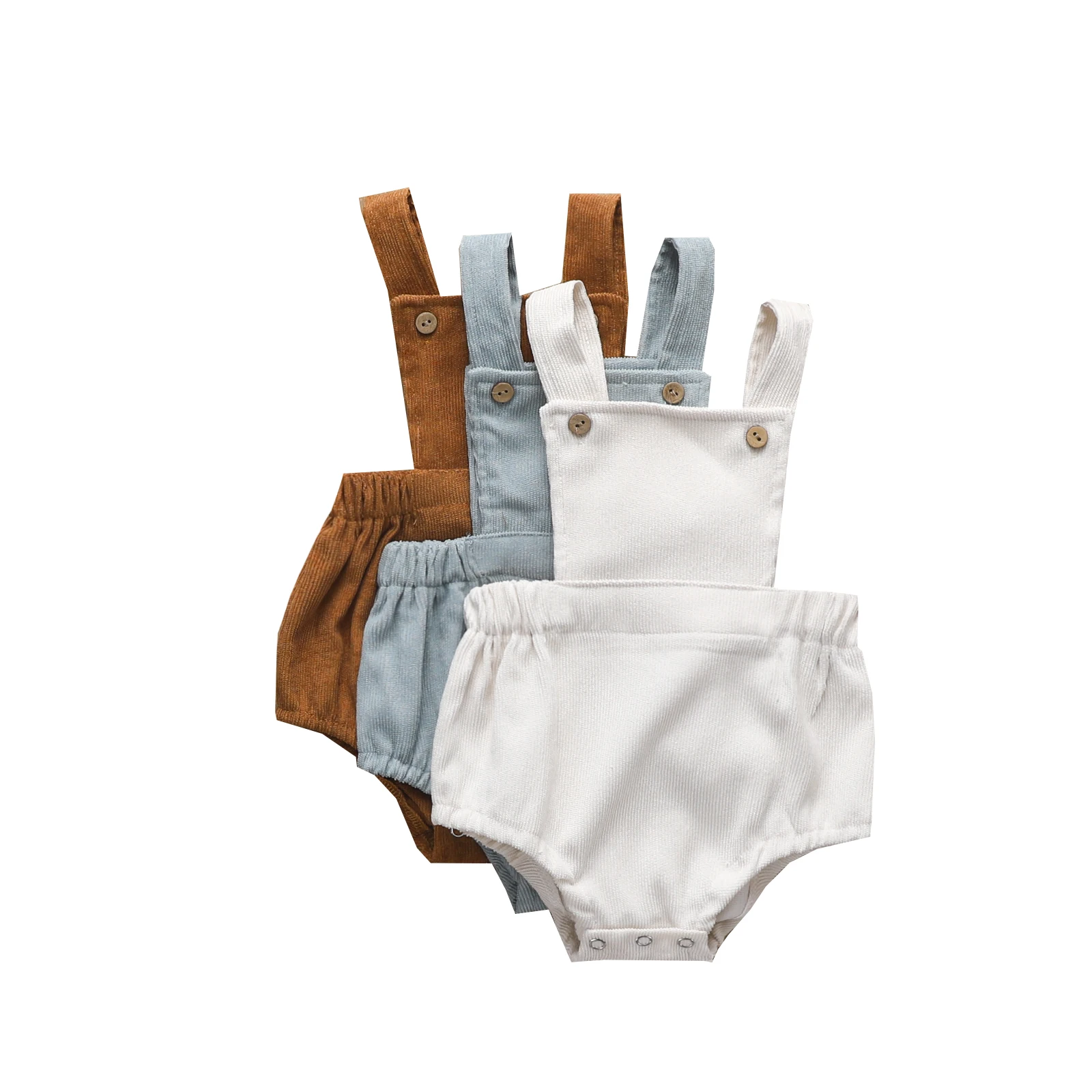 Summer Solid Infant Baby Boys Girls Bodysuit Sling Sleeveless Snap Jumpsuit Strap Clothes Citgeett baby romper