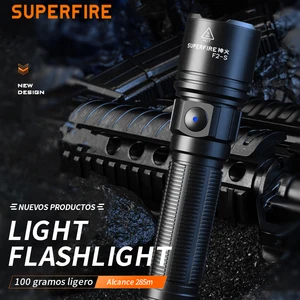 SUPERFIRE F2-S 15W Mini LED Flashlight with Zoom USB-C Rechargeable Use 18650 Torch for Camping Fishing Lantern