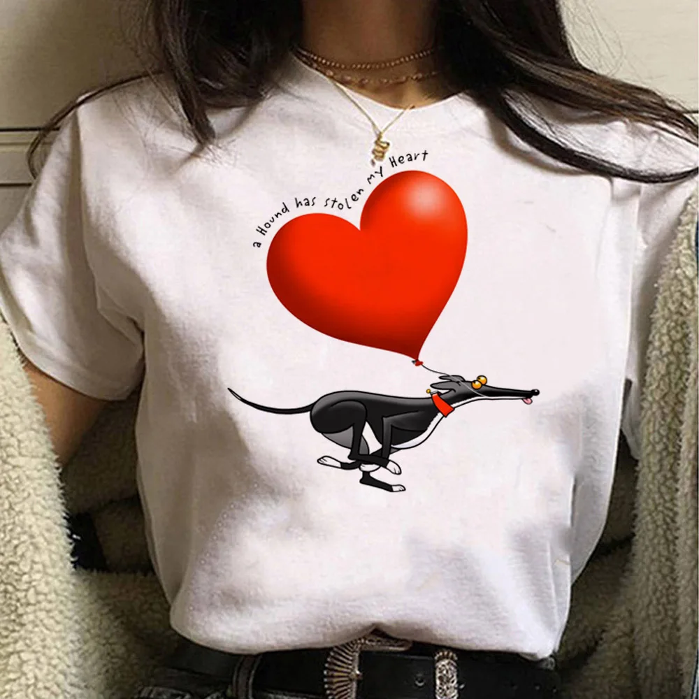 

Greyhound top women comic Tee girl harajuku designer Japanese clothes