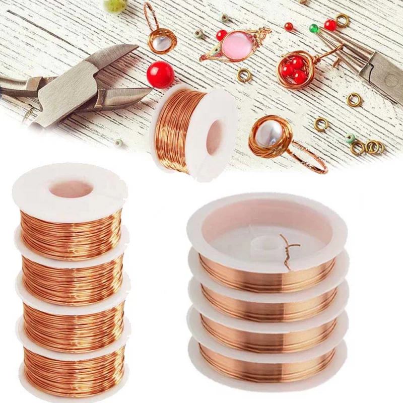 10-1m  Copper Craft Strand 0.1-5mm Flexible Gauge Artisan Wire for Jewelry Creation, DIY Embellishments & Botanical Decor