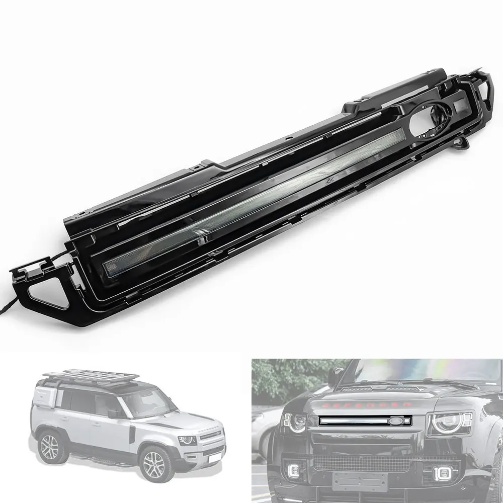 

Для Land Rover Defender 90 110 130 2020-2023, автомобильный Стайлинг, Вентиляционная решетка, передний бампер, решетка-гриль со светодиодными динамическими лампами