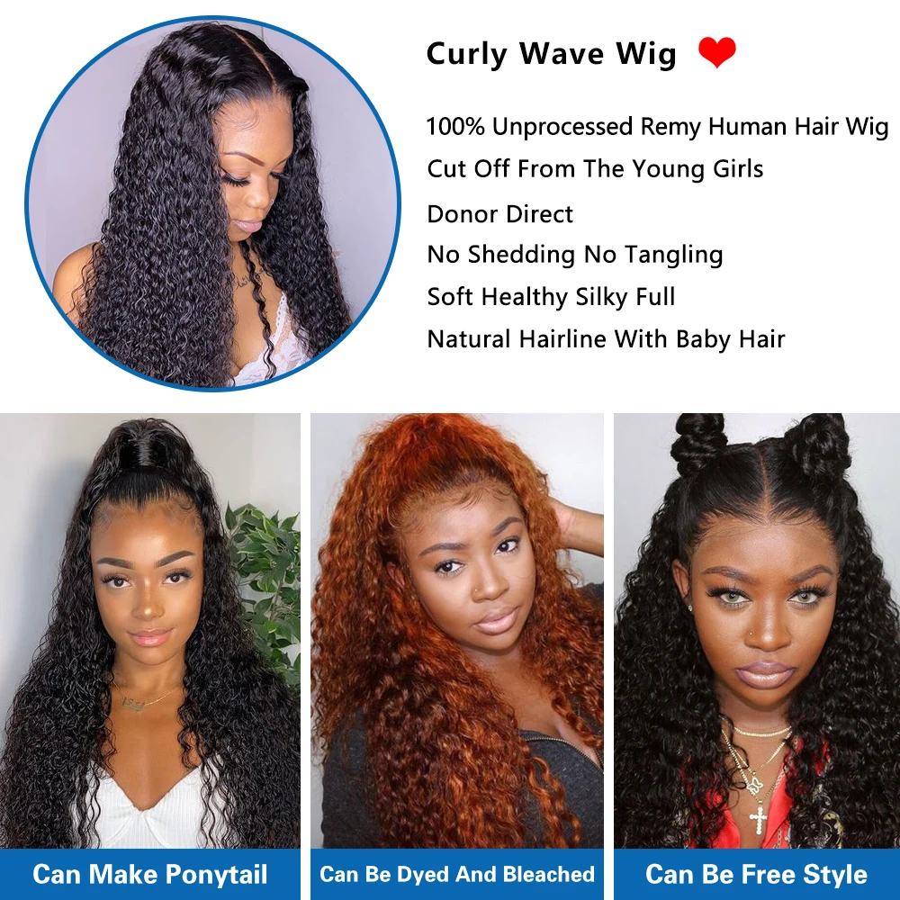 Curly Wig 13x6 Lace Curly Lace Front Human Hair Wigs 4x4 Closure Human Hair Wig 13x4 Front Wigs